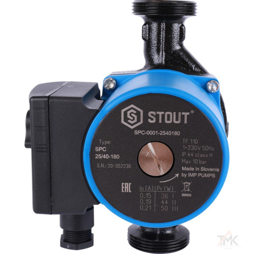 Насос циркуляционный STOUT 25/40-180 (SPC-0001-2540180) фото 2