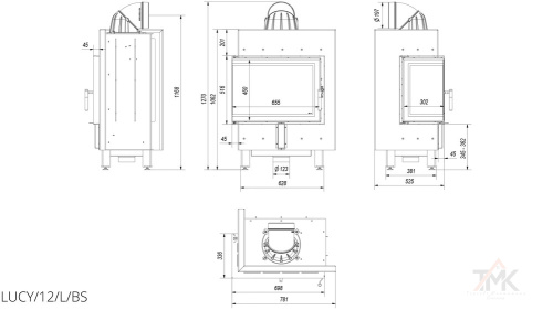 Топка каминная Kratki Lucy 12 L/BS фото 6