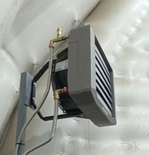 Монтаж водяных тепловентиляторов фото 6