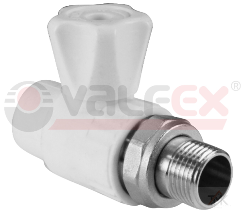 Кран шаровой полипропиленовый для радиатора прямой Valfex