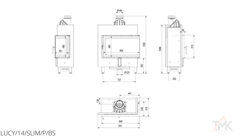 Топка каминная Kratki Lucy 14 R/BS Slim фото 7
